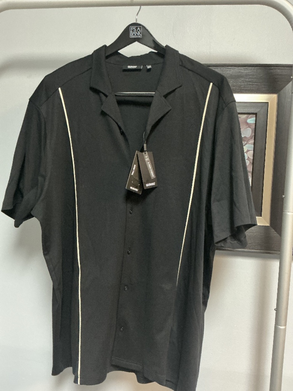 Murano Liquid Luxury Black Big & Tall 3XT Short Sleeve Shirt